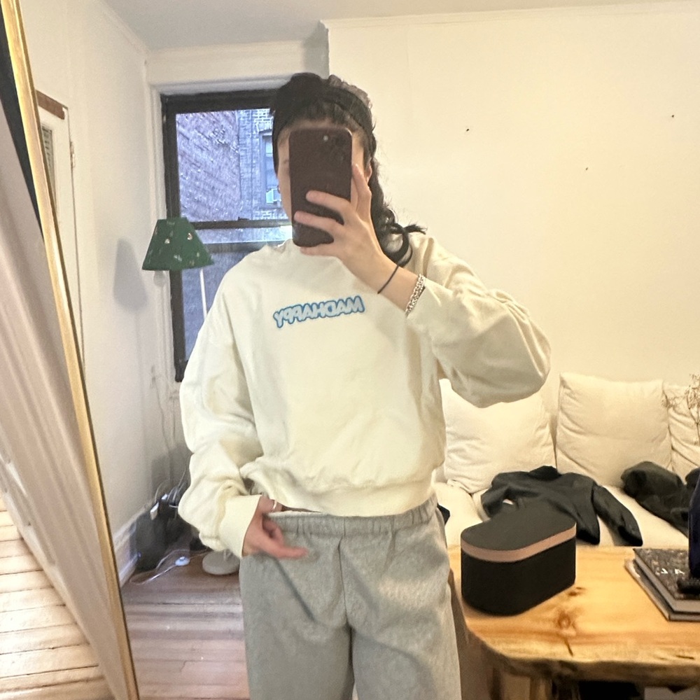 Madhappy Cream Sweatshirt with Blue Logo - Picture 4 of 4